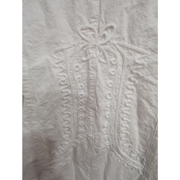 Gorgeous white Peruvian Pima cotton long sleeve collared blouse by Novica size M - Picture 10 of 14